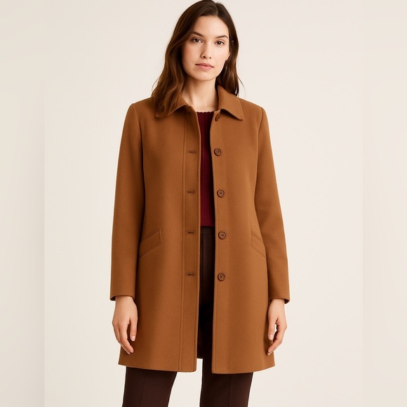 Classic Fall Chocolate Brown Women's Wool Coat | Canada Made | EUC | Petite 8 - Picture 10 of 10